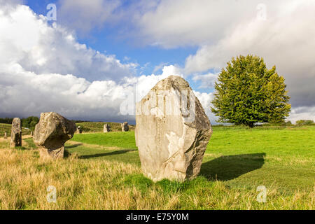 Avebury Stone Circle néolithique, Avebury, près de Marlborough, Wiltshire, England, UK Banque D'Images