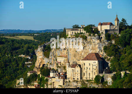 La ville de pèlerinage de Rocamadour, Lot, Midi-Pyrénées, France Banque D'Images