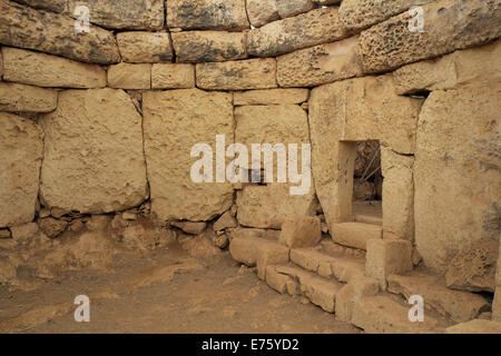 Temple mégalithique de Mnajdra, Malte Banque D'Images