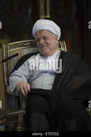 Téhéran, Iran. Sep 8, 2014. 8 septembre 2014 - Téhéran, Iran - Akbar Hashemi Rafsandjani, ancien président iranien lors d'une rencontre officielle à Téhéran. Morteza Nikoubazl/ZUMAPRESS Morteza Nikoubazl © ZUMA/wire/Alamy Live News Banque D'Images