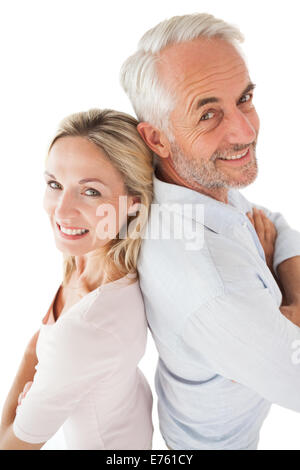Vue de côté portrait of happy young couple Banque D'Images