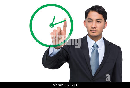 Image composite de stern asian businessman Banque D'Images