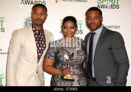 2014 Film Independent Spirit Awards à Santa Monica Beach comprend : Michael B. Jordan,Octavia Spencer,Ryan Coogler Où : Santa Monica, Californie, États-Unis Quand : 01 Mars 2014 Banque D'Images