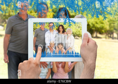 Image composite de hands holding tablet pc Banque D'Images