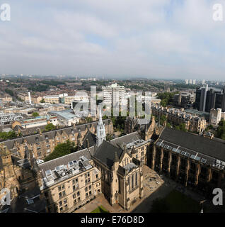 Vue aérienne de la chapelle de l'Université de Glasgow et de l'Ouest Quadrangle Banque D'Images