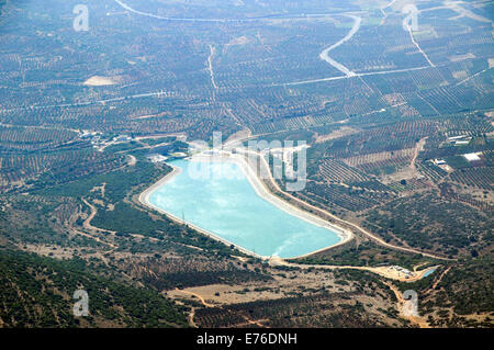 Israël, Basse Galilée, Bet Netofa Eshkol, vallée de l'usine de filtration centrale, Mekorot, le transporteur national de l'eau vue aérienne Banque D'Images