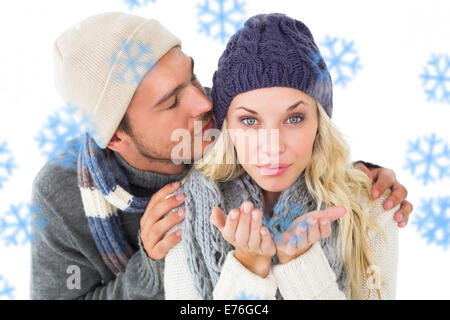 Image composite de beau couple en hiver fashion Banque D'Images