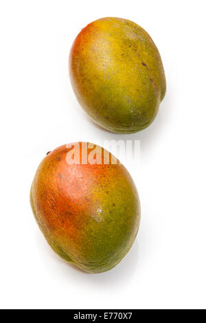 Fruits mangue fraîche isolé sur un fond blanc studio. Banque D'Images