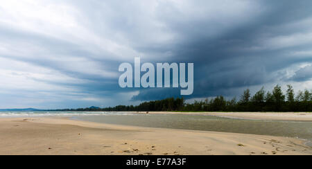 la vue sur la plage contre le ciel nuageux Banque D'Images