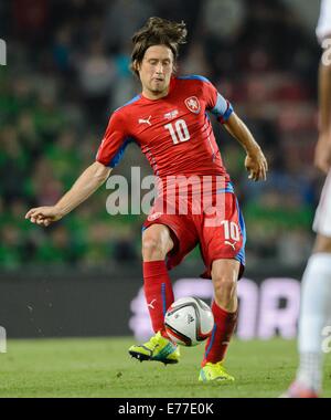 Prague, République tchèque. 06Th Nov, 2014. La République tchèque Tomas Rosicky en action pendant le match de football entre la République tchèque et les USA au Generali Arena à Prague, République tchèque, 03 septembre 2014. Photo : Thomas Eisenhuth/DPA - AUCUN SERVICE DE FIL-/dpa/Alamy Live News Banque D'Images