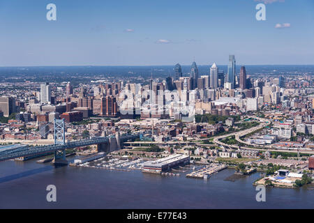 Philadelphia Skyline Cityscape Vue aérienne Banque D'Images