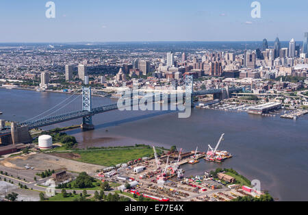 Philadelphia Skyline Cityscape Vue aérienne Banque D'Images