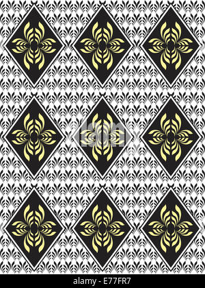 Modèle sans couture et leafs fleurs floral Banque D'Images