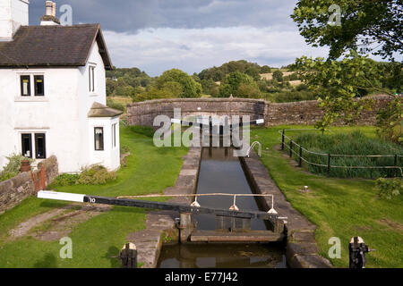 Serrure sur le Canal Caldon Banque D'Images