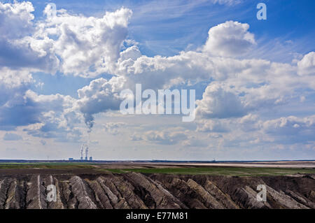 Mine à ciel ouvert, face Jänschwalde Brandenburg, Allemagne Banque D'Images