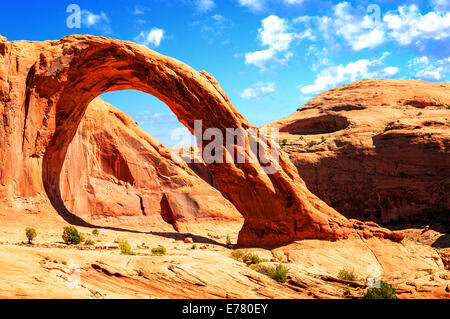 Corona Arch (coucher du Soleil) Moab, Utah. Banque D'Images