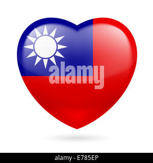 Coeur avec les couleurs du drapeau taïwanais. J'aime à Taiwan Banque D'Images