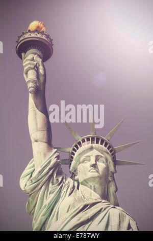 Vintage photo filtrée de Statue de la liberté, New York. Banque D'Images