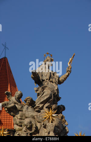 Monument de Jan Urbansky à St John Nepomuk, érigé en 1730-1732, Wroclaw, Basse-Silésie, Pologne Banque D'Images