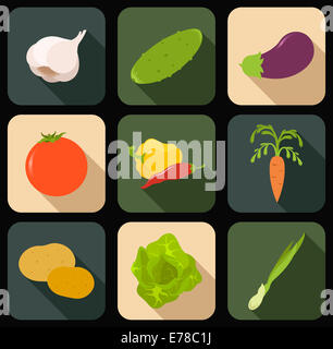 Icônes d'vegetqables Télévision Banque D'Images