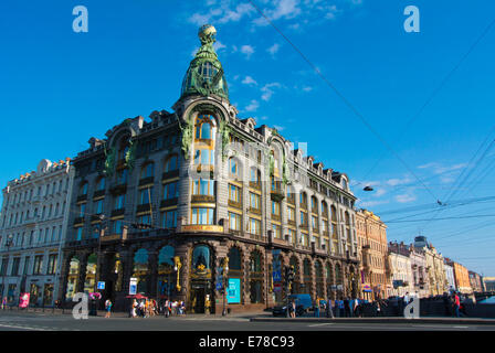 Singer House (1904), style Art nouveau, Nevsky Prospekt, centre de Saint-Pétersbourg, Russie, Europe Banque D'Images