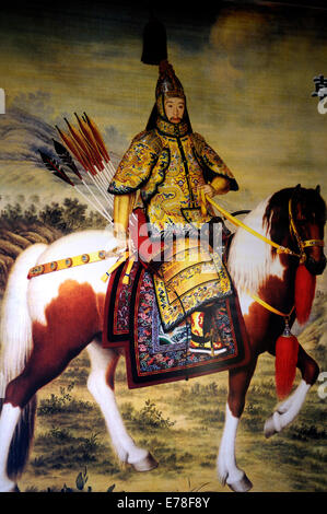 Un portrait de l'empereur Qianlong de la dynastie des Qing Banque D'Images