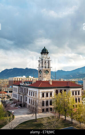 Vue aérienne pour Pioneers Museum, à Colorado Springs, Colorado Banque D'Images