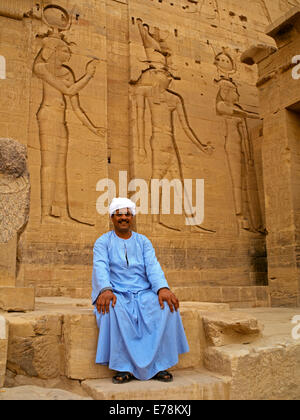 Un gardien du temple Philae Banque D'Images