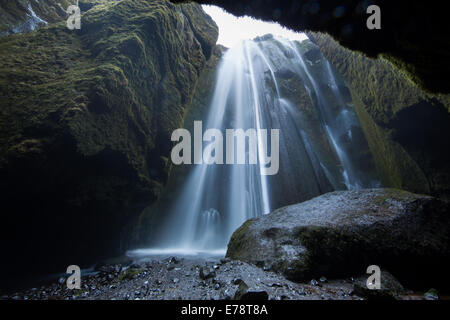 Cascade de Seljalandsfoss, le sud de l'Islande Banque D'Images