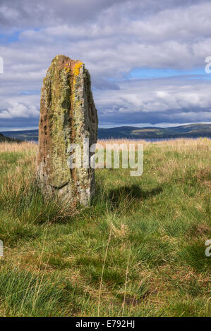 L'un de plusieurs cercles de pierres sur Machrie Moor, Isle of Arran. Banque D'Images