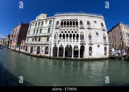 Ca' d'Oro, 15e siècle, le Grand Canal, Venise, Italie, Europe Banque D'Images