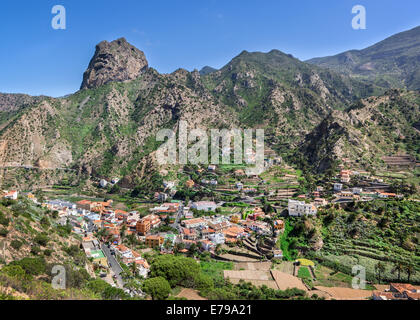 La Gomera - Vallehermoso avec Roque El Cano Banque D'Images