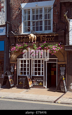 Le pub Golden Fleece dans le centre-ville en été York North Yorkshire Angleterre Royaume-Uni GB Grande-Bretagne Banque D'Images