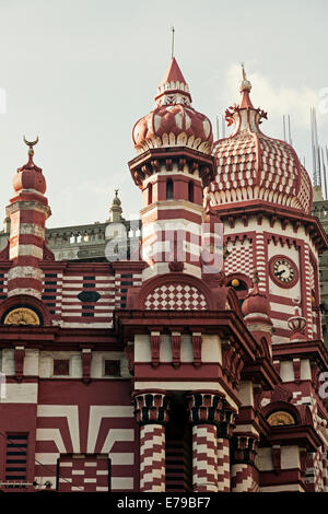 La mosquée Jami Ul Alfar à Colombo, Sri Lanka Banque D'Images