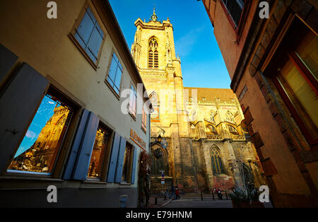 La collégiale Saint Martin, Colmar, haut-Rhin, Alsace, France Banque D'Images