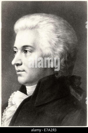 Wolfgang Amadeus Mozart (1756 - 1791), compositeur au cours de l'ère classique, Portrait, Carte du Cabinet Banque D'Images