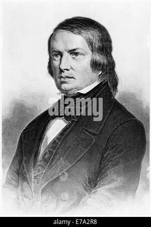 Robert Schumann (1810-1856), compositeur allemand et influent critique musical, Portrait Banque D'Images