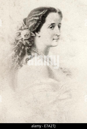 L'Impératrice Eugénie, ou Eugénie de Montijo, épouse de Napoléon III, Portrait, vers 1870 Banque D'Images