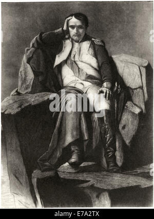 Napoléon à Sainte-Hélène, à un tableau de Paul Delaroche, Intaglio-Gravure imprimer par Mentor Assoc, 1913 Banque D'Images