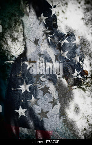 Papier froissé et effilochée drapeau Américain Banque D'Images