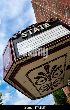 L'ancien bâtiment du théâtre d'État et Kingsport, Tennessee Marquee Banque D'Images