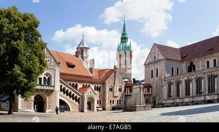 Château Dankwarderode et cathédrale de Brunswick, St. Blasii, Braunschweig, Brunswick, Basse-Saxe, Allemagne, Europe, Banque D'Images