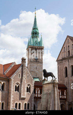 Château Dankwarderode et cathédrale de Brunswick, St. Blasii, Braunschweig, Brunswick, Basse-Saxe, Allemagne, Europe, Banque D'Images