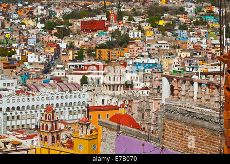 Guanajuato, Mexique - guanajuato : site du patrimoine mondial, vue sur la ville historique de la 16e siècle, les bâtiments et maisons. Banque D'Images