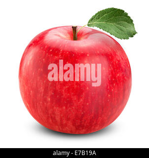 Frais mûrs pomme rouge isolé sur fond blanc. Clipping Path Banque D'Images