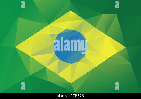 Drapeau brésilien - modèle polygonal triangulaire Banque D'Images