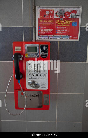 Cabine téléphonique publique à Singapour Banque D'Images