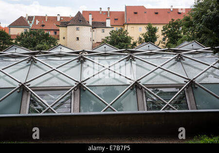 Murs du château et l'orangerie à Prague, République Tchèque, Europe centrale. Banque D'Images