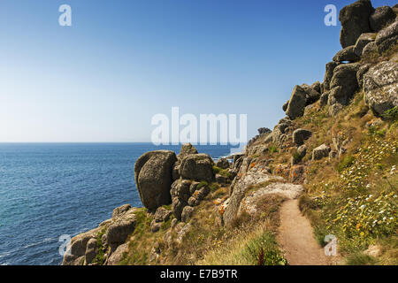 South West Coast Path, Lands End Banque D'Images