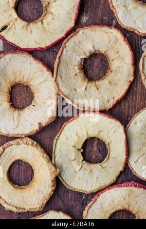 Pommes séchées ronde Banque D'Images